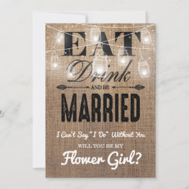 Wirst du mein Blumenmädchen sein? | Rustikale Brid Einladung