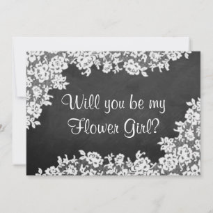 Wirst du mein Blumenmädchen sein? Schiefertafel & Einladung