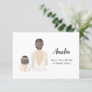 Wirst du mein Blumenmädchen? Vorschlag Flachkarte Einladung