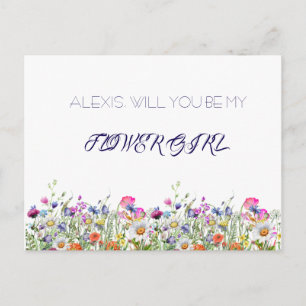 Wirst du mein Blumenmädchen-Vorschlag sein Einladungspostkarte