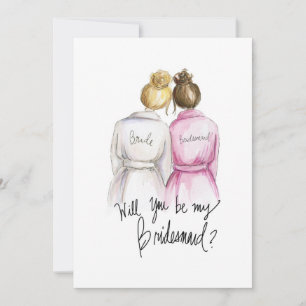 Wirst du mein BM sein? Bl Bun Bride Br Bun Maid Dankeskarte