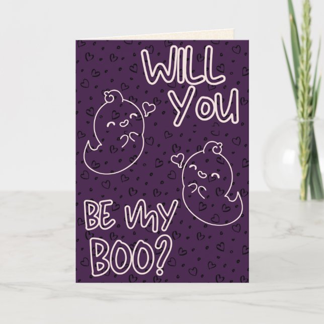 Wirst du mein Boo sein? Funny Valentine Card Karte (Vorderseite)