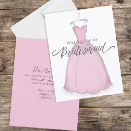 Wirst du mein Bridesmaid-Brautparty sein, rosa Kle Karte