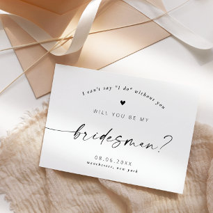 Wirst du mein Bridesman Modern Elegant Schriftzug  Einladung