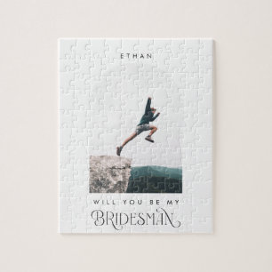 Wirst du mein Bridesman sein Minimale Foto Moderne Puzzle