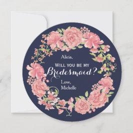 Wirst du mein Dienstmädchen sein, der rosa Blumenk Einladung