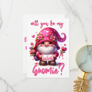 Wirst du mein Gnomie sein - Valentinstagskarte Dankeskarte