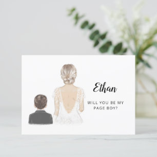 Wirst du mein Page Boy Proposal Flat Card Einladung