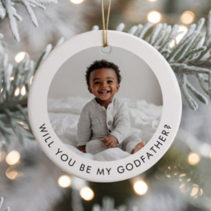 Wirst du mein Patenonkel-Foto-Angebot sein Keramik Ornament