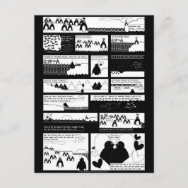 Wirst du mein Pinguin sein? Black BG Postkarte