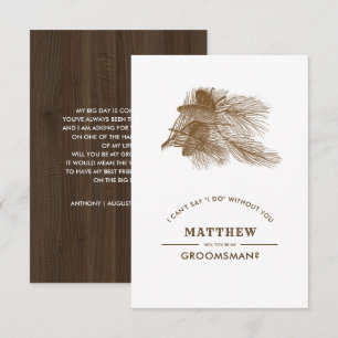 Wirst du mein Trauzeuge sein? Barn Wood Rustic Einladung