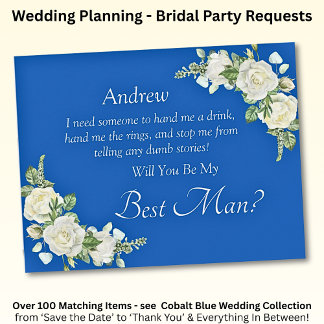 Wirst du mein Trauzeuge sein? Cobalt Blue & White