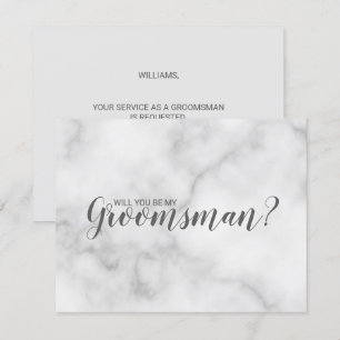 Wirst du mein Trauzeuge sein? Elegant Marble Scrip Einladung