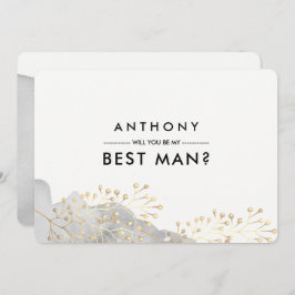 Wirst du mein Trauzeuge sein? Gray Watercolor Einladung