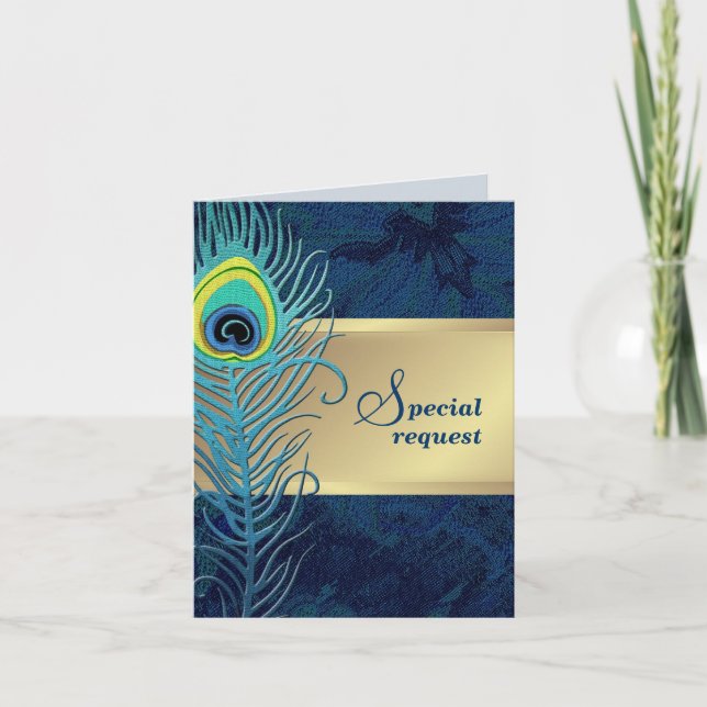 Wirst du mein Trauzeuge sein? Peacock Feather Einladung (Vorderseite)