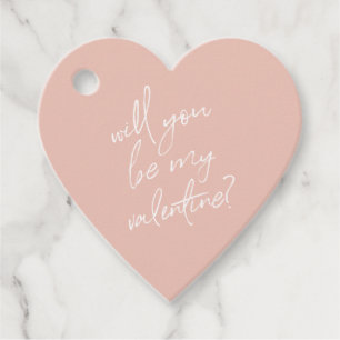 Wirst du mein Valentininrosa Herzgeschenk sein? Geschenkanhänger
