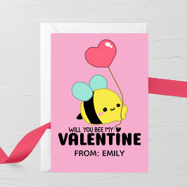 Wirst du mein Valentins-Biene Kinderkarte Mitteilungskarte