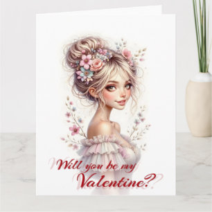 Wirst du mein Valentinstag sein – Romantischer Kun Dankeskarte