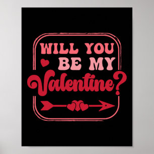 Wirst du mein Valentinstag-Valentin sein Männer Fr Poster