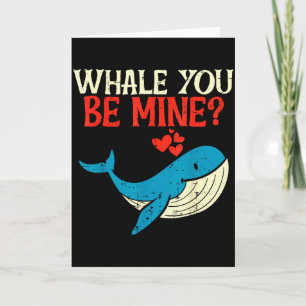 Wirst du mein Wal lustiger Orca Valentinstag Pun M Karte