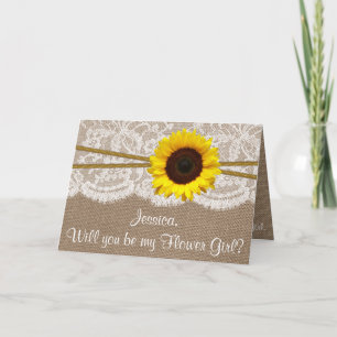 Wirst du meine Blumenmädchen sein? Sonnenblume Rus Einladung