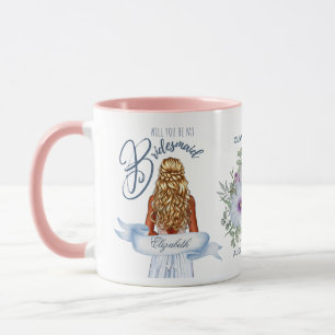 Wirst du meine Brautjungfer Blond Haar Vorschlag N Tasse