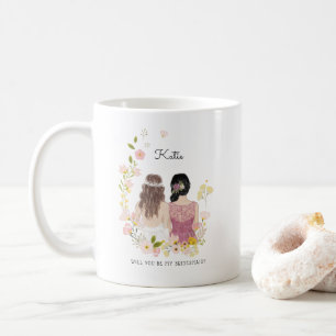 Wirst du meine Brautjungfer/Ehrenjungfer-Anfrage s Kaffeetasse