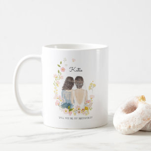 Wirst du meine Brautjungfer/Ehrenjungfer-Vorschlag Kaffeetasse