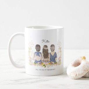 Wirst du meine Brautjungfer/Ehrenjungfer-Vorschlag Kaffeetasse