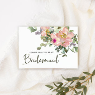 Wirst du meine Brautjungfer Eierschale und Rosa