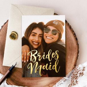 Wirst du meine Brautjungfer-Foto sein Folieneinladung