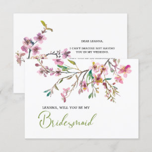 Wirst du meine Brautjungfer Kirschblüten Floral