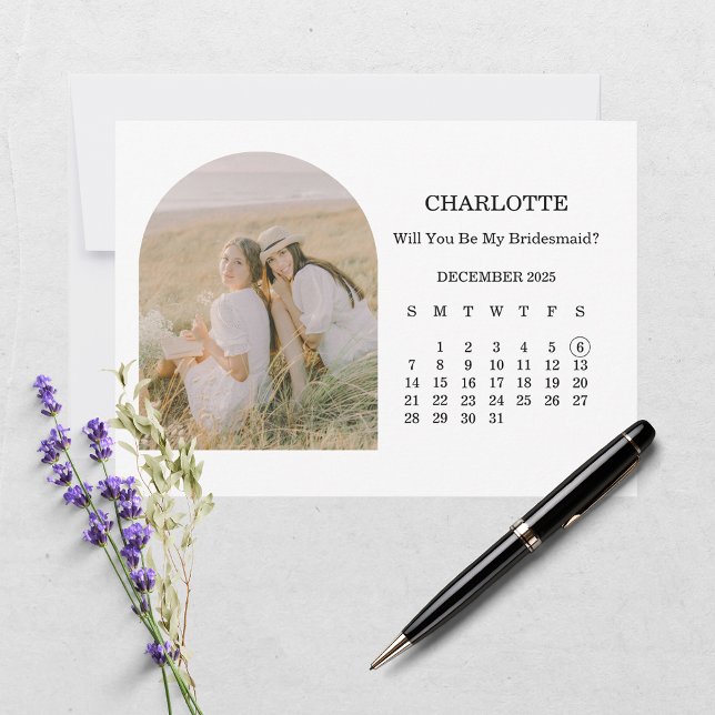 Wirst du meine Brautjungfer sein Foto-Kalkenderkar Karte (Von Creator hochgeladen)