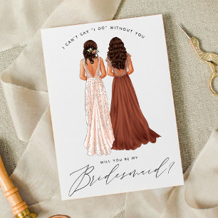 Wirst du meine Brautjungfer sein? Mädchen in Kleid Einladung