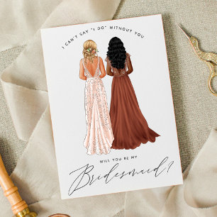 Wirst du meine Brautjungfer sein? Mädchen in Kleid Einladung
