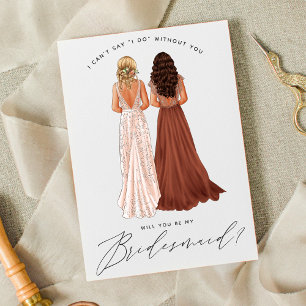 Wirst du meine Brautjungfer sein? Mädchen in Kleid Einladung