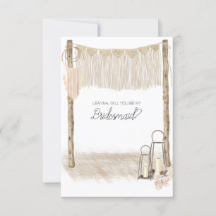 Wirst du meine Brautjungfer sein Modern Boho Rosa