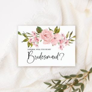 Wirst du meine Brautjungfer sein Rosa Rosen Floral