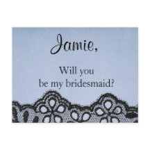 Wirst du meine Brautjungfrau in Blau und Schwarz s