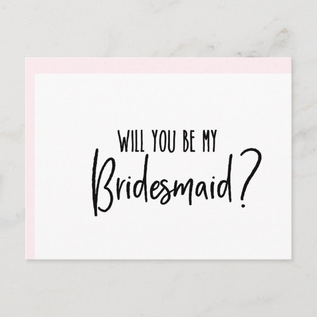 Wirst du meine Brautjungfrau sein, Bridesmaid Card Einladungspostkarte (Vorderseite)