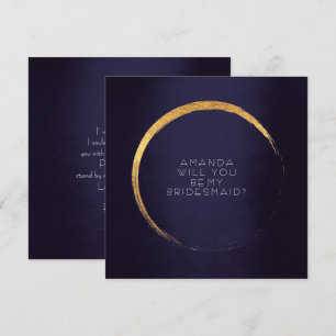 Wirst du meine Bridesmaid Golden Circle Navy sein? Einladung