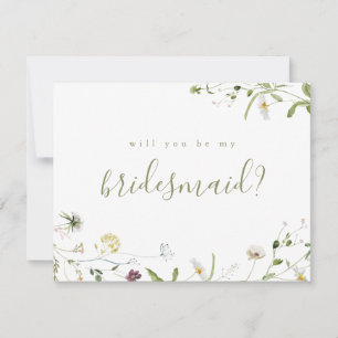 Wirst du meine Bridesmaid Sage Wildblume Boho sein Einladung