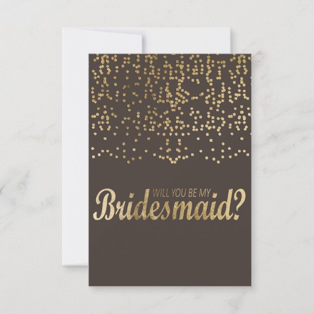 "Wirst du meine Bridesmaid sein?" Imitats Gold Con Einladung (Vorderseite)