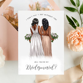 Wirst du meine Bridesmaid sein? Mädchen in Gowns V Einladung