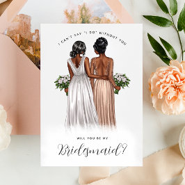 Wirst du meine Bridesmaid sein? Mädchen in Gowns V Einladung