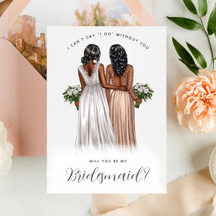 Wirst du meine Bridesmaid sein? Mädchen in Gowns V Einladung