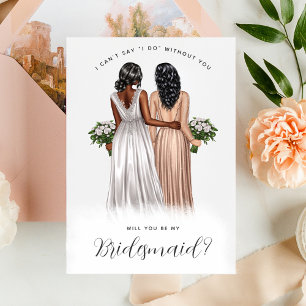 Wirst du meine Bridesmaid sein? Mädchen in Gowns V Einladung