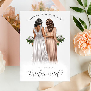 Wirst du meine Bridesmaid sein? Mädchen in Gowns V Einladung