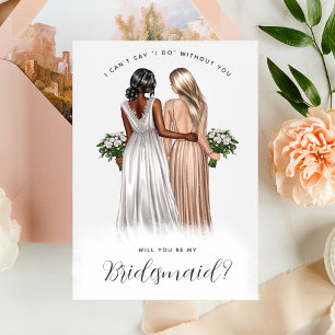 Wirst du meine Bridesmaid sein? Mädchen in Gowns V Einladung