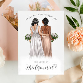 Wirst du meine Bridesmaid sein? Mädchen in Gowns V Einladung